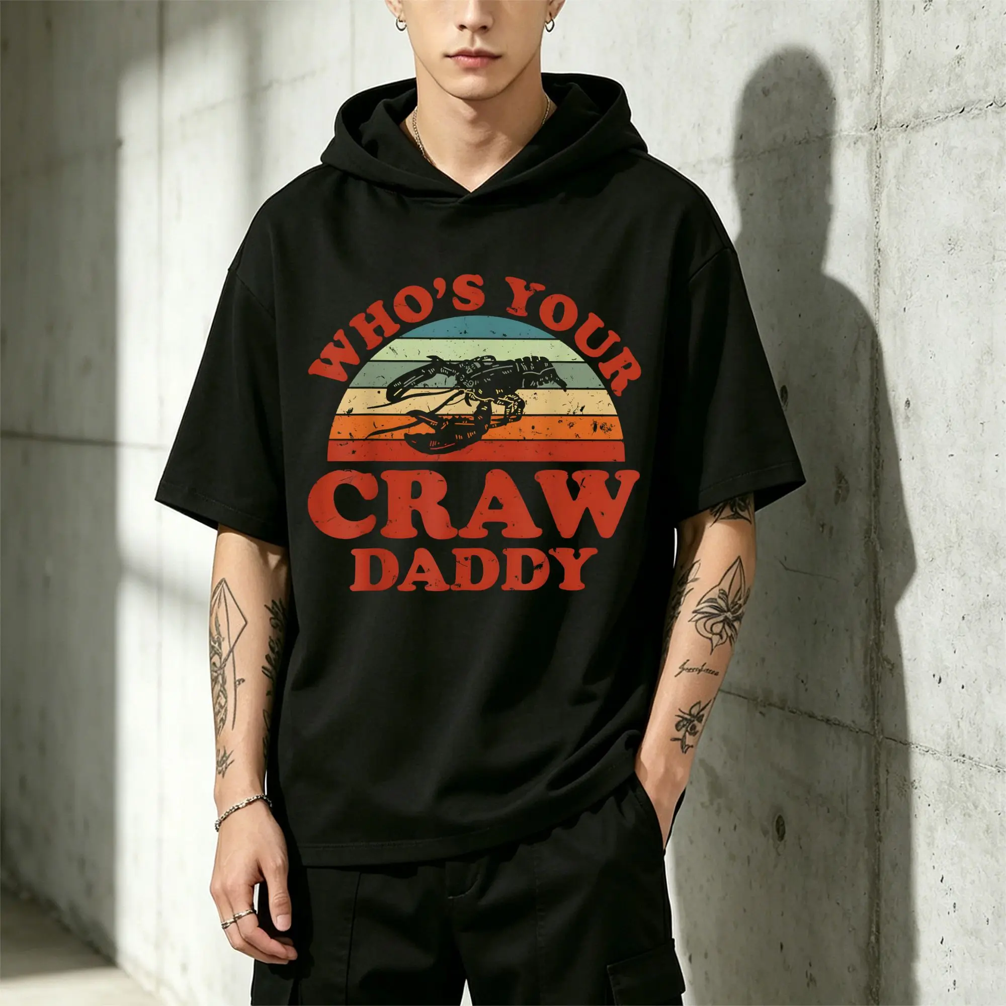 Men's Casual Short Sleeve T-Shirt: Who Is Your Crayfish Daddy? Casual and Comfortable