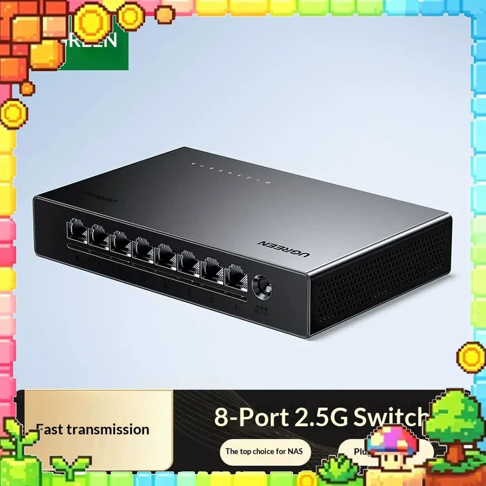 UGREEN CM954 2.5G Ethernet Switch 8 Port Plastic Housing Network Splitter for NAS PC Desktop Server