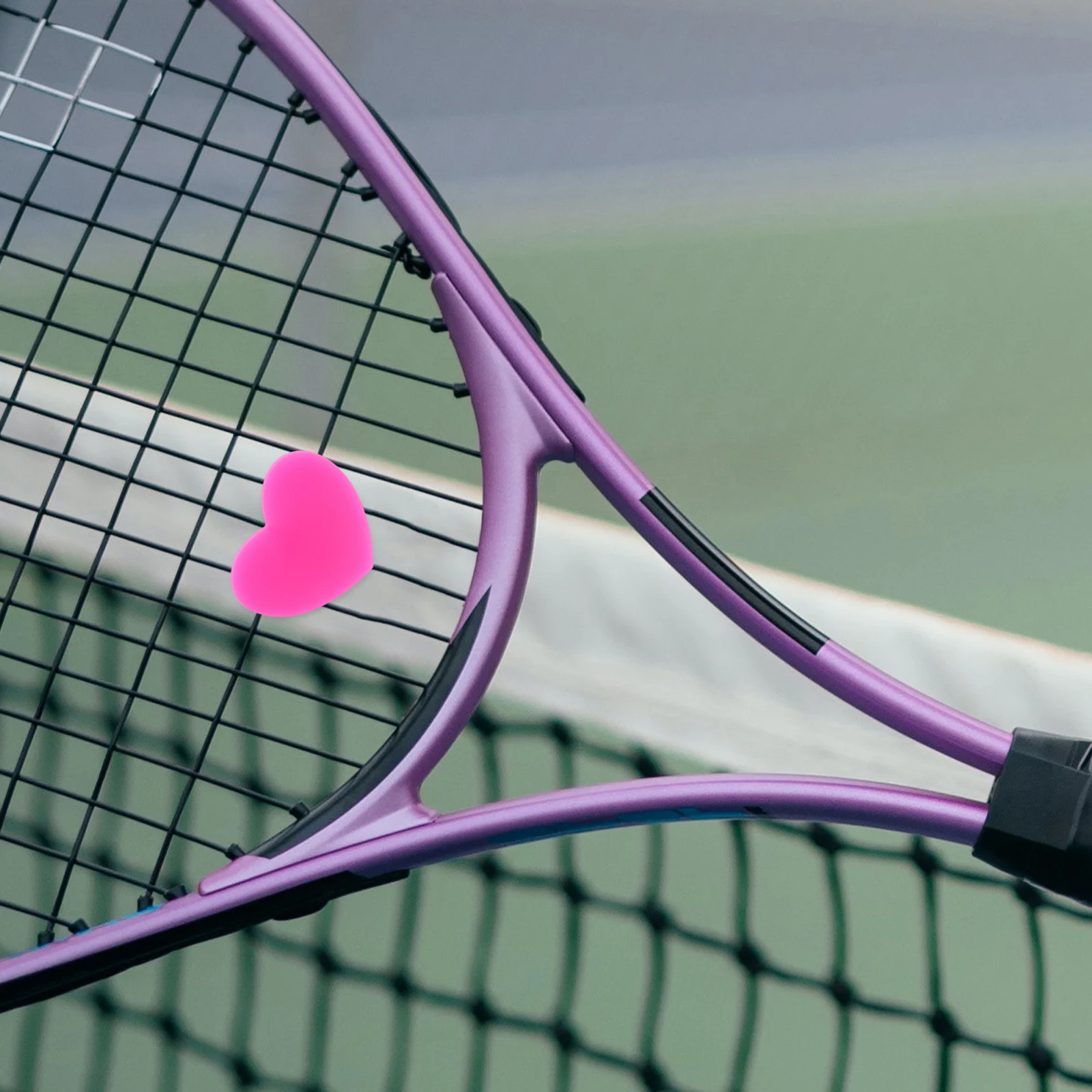 

6Pcs Tennis Racket Dampener Silicone Vibration Absorber Heart Shape Shock Reducer for Racket Stability Professional Match
