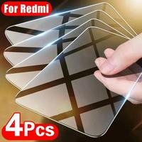 4Pcs Tempered Glass For Xiaomi Redmi Note 13 12 11 9 9s Pro Max 13C 12C 10C 10A 9C 9A 9T 5G Screen Protector Protective Film