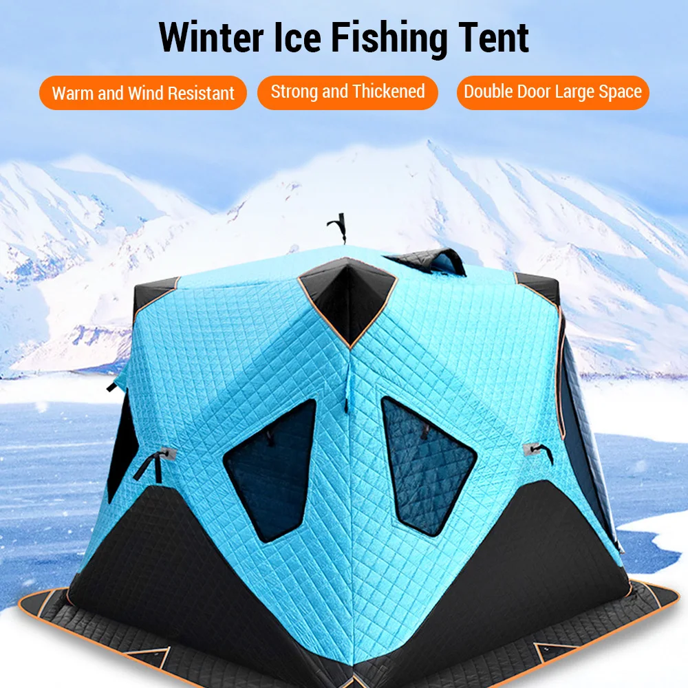 

Thicken 4 Layer Ice Fishing Tent Winter Fishing Shelter Cold Weather Outdoor Hiking Camping Tent for 3-4 People