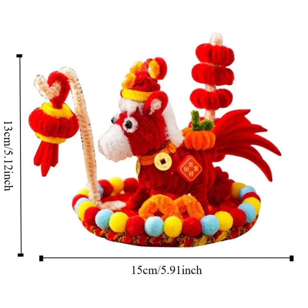 Ręcznie Robiony Wisiorek na Biurko w Kształcie Konia, Niedokończony, Kreskówkowy, Kreatywny, DIY, Twister Stick, Uroczy Zestaw Materiałów DIY, Dekoracja na Chiński Nowy Rok z Motywem Konia