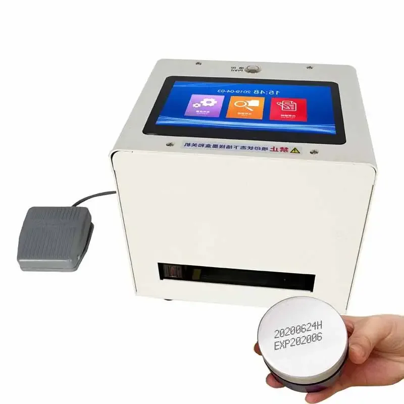 

Uyin Easy To Operate Manual Inkjet Printer Semi-automatic Compact desktop Inkjet Printers for concave convex surface printing