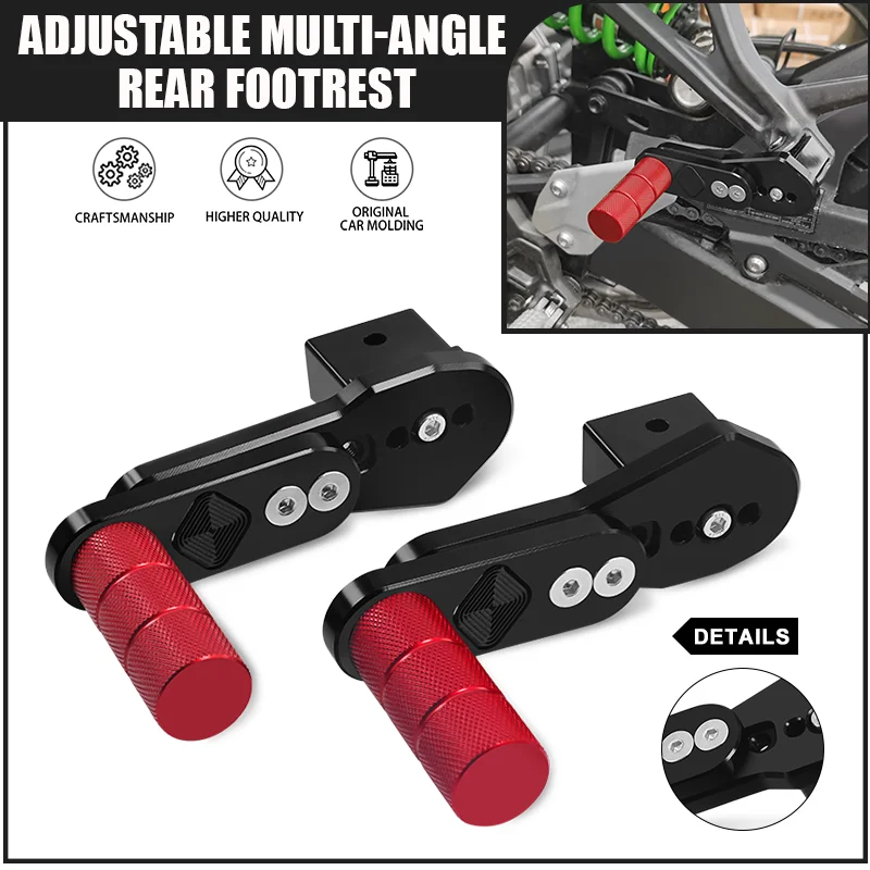 

New For CRF1000L CRF1100L crf1000l crf1100l 16-24 Motorcycle Telescopic Rear Passenger Footpegs Multi-angle Adjustable Footrest