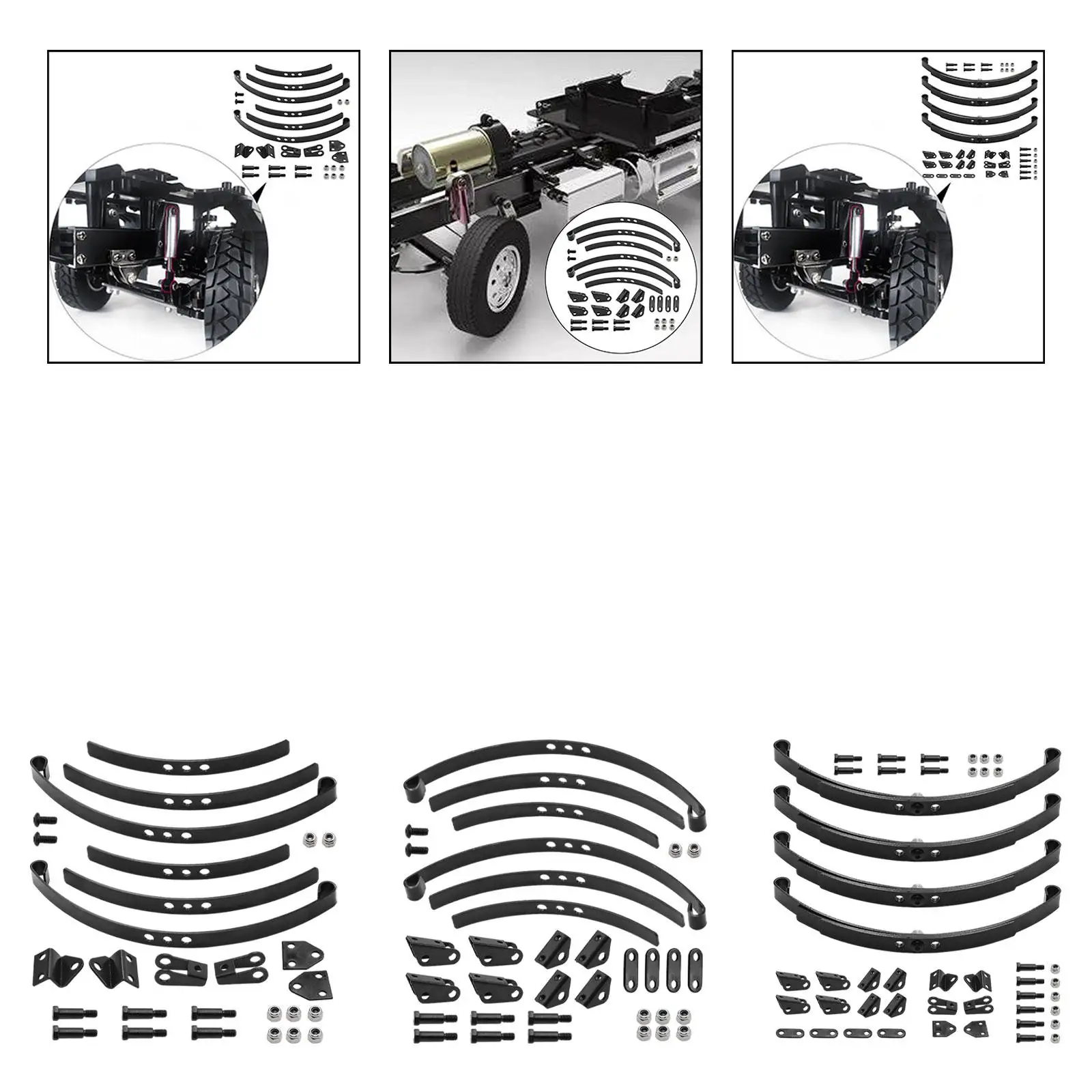 Molla di sospensione di simulazione 1/14, metallo portatile leggero ad alte prestazioni per autocarro con cassone ribaltabile RC, accessori neri Parte di auto RC