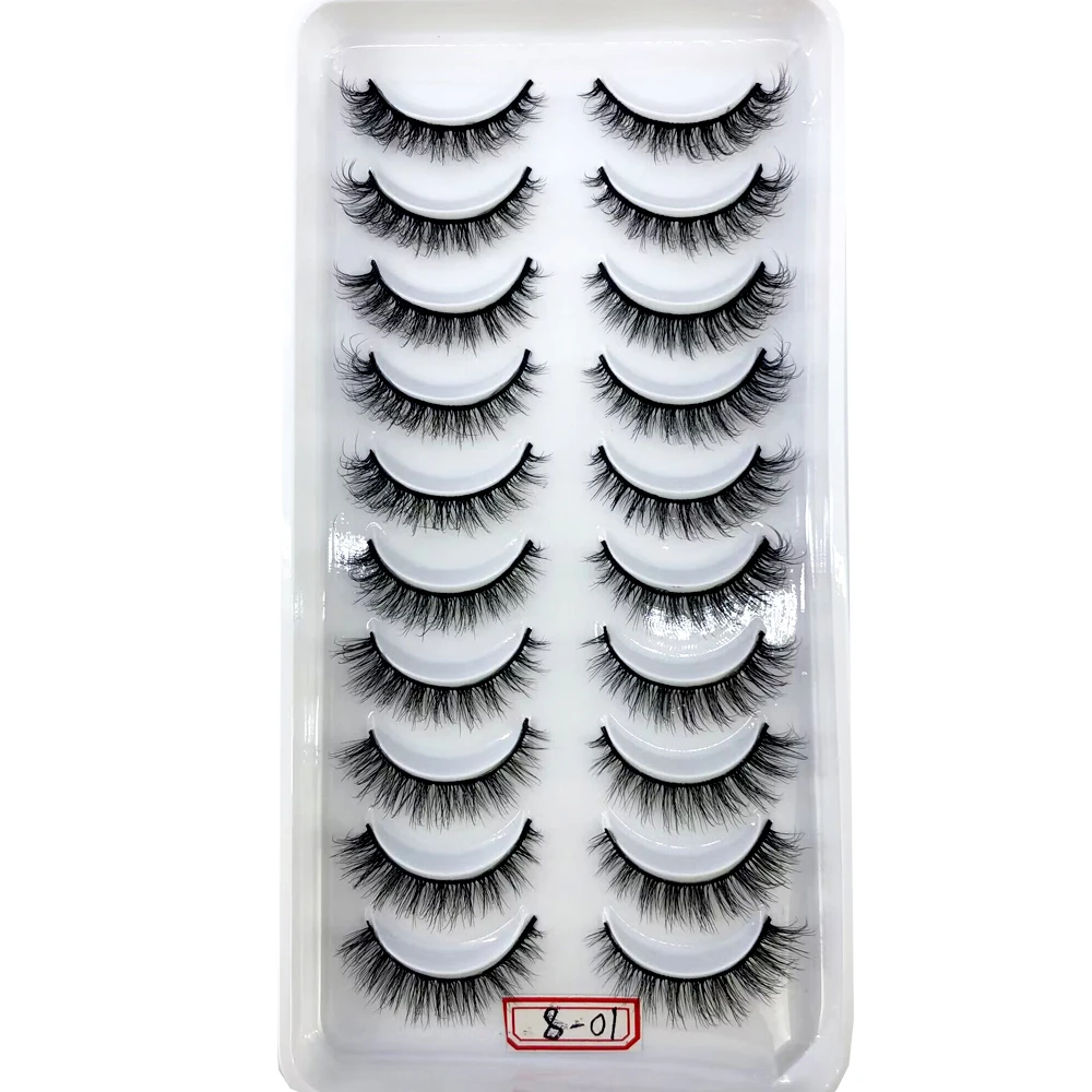 AMSDCN Künstliche Kurze Nerz-Wimpern, Natürlich Dramatische Falsche Wimpern, 10 Paar 3D-Wimpern für Make-up – Detail 28