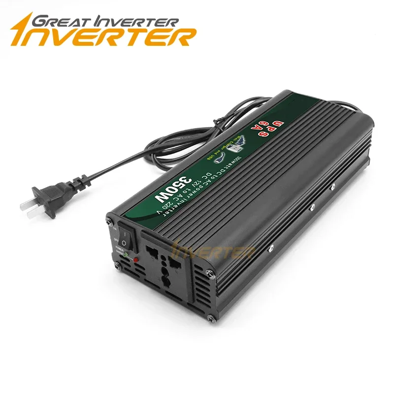 350W Off Grid Inverter with Charger, 350W 12VDC TO AC110V/220V Modified Sine Wave Power Inverter with charge function