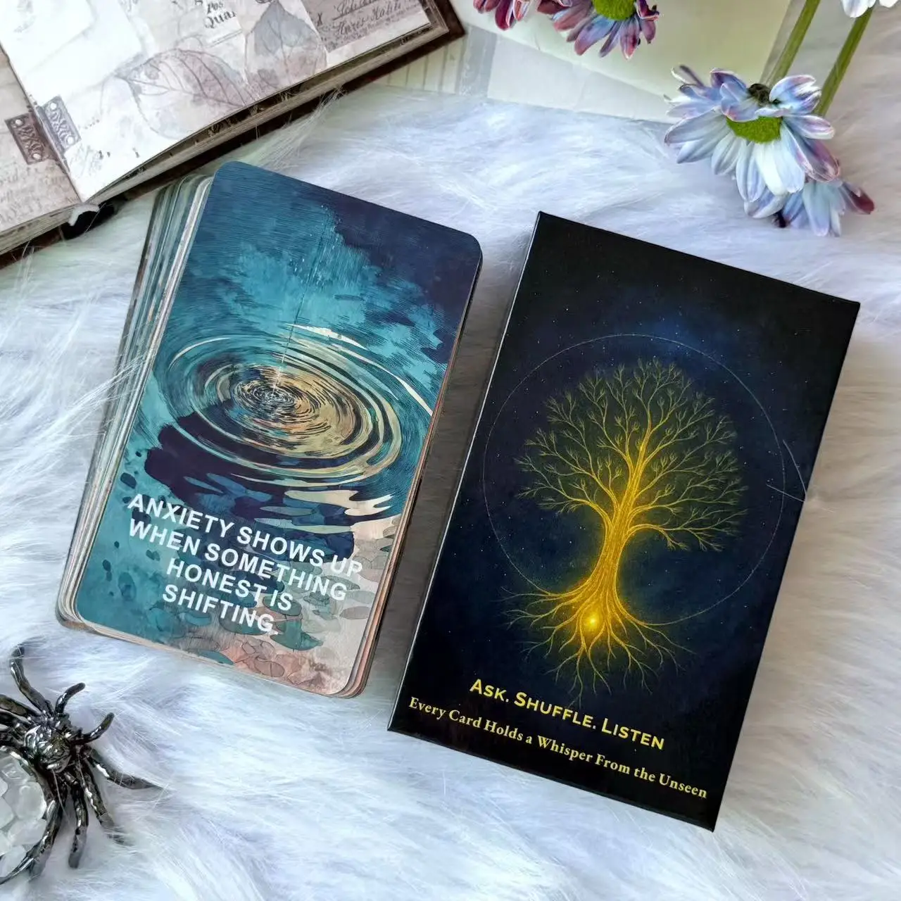 

Oracle Cards Deck, The Cost of Becoming, 56 Cards with A Box, Daily Message & Guidance, Card Games, Tarot Cards, 12*7cm, 14+