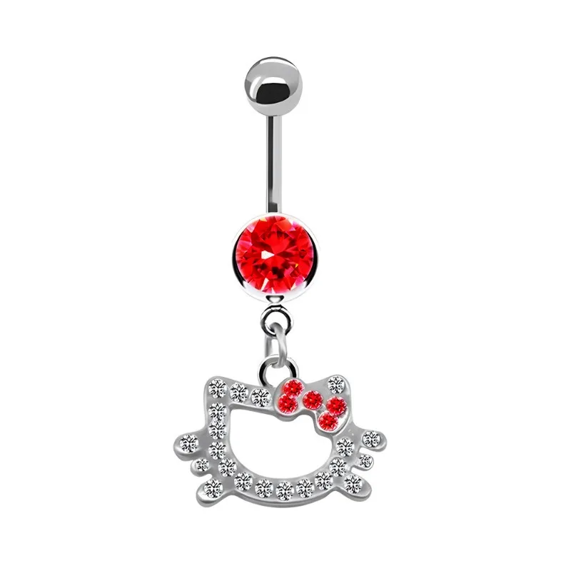 1Pc Belly Button Ring For Women Trendy Pink Butterfly Cute Cat Design Sexy Fashion Navel Rings Stainless Steel Piercing Jewelry image 5