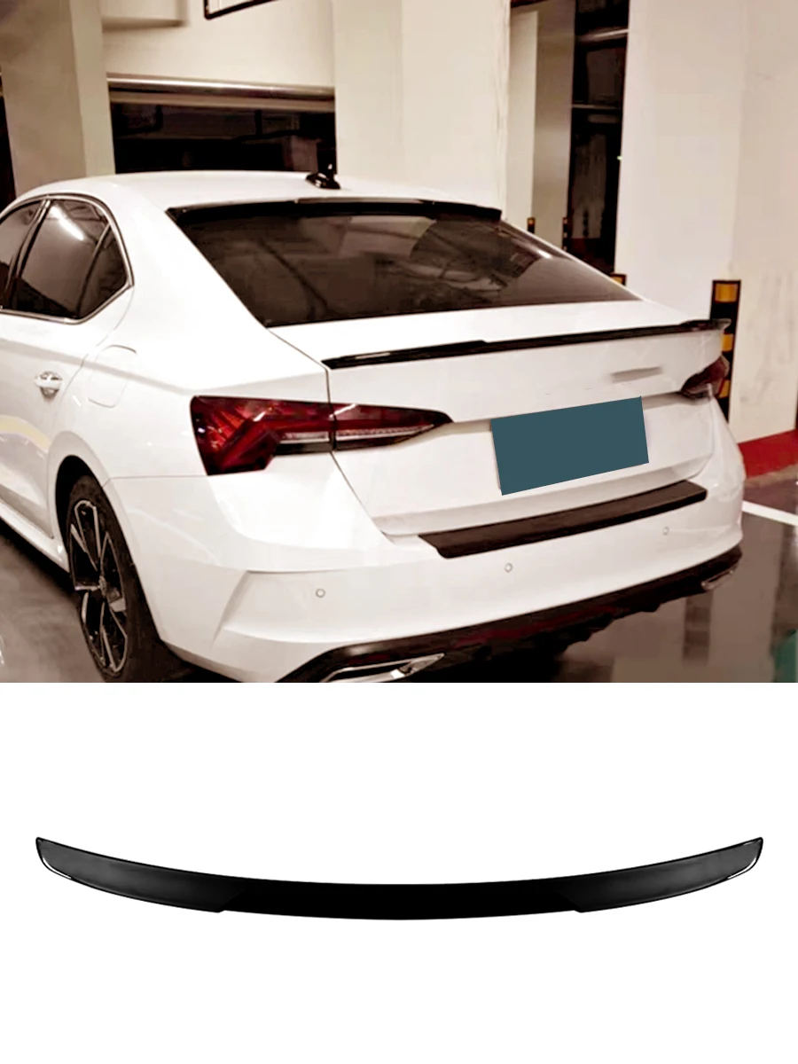 

Спойлер для Skoda Octavia 2021-2025, заднее крыло автомобиля, глянцевый черный АБС-пластик, аксессуары для хвостового плавника