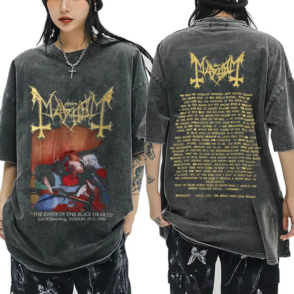 

Винтажная футболка Mayhem The Dawn of The Black Hearts Live in Leipzig, мужские и женские футболки Death Black Metal Rock