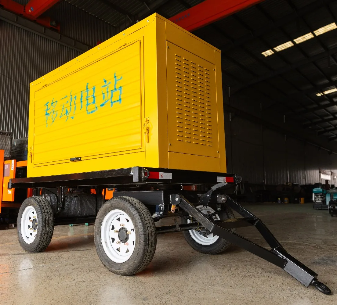 30KW 37.5KVA Ricardo Engine 24V Starter Tow Mini Trailer Movable Rainproof  Generator with Fuel Tank and Free Spare Parts