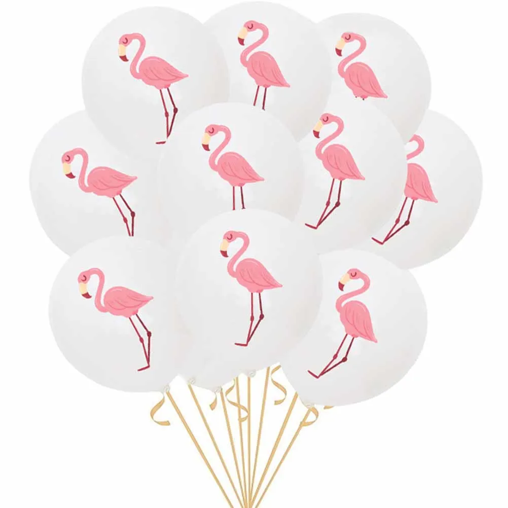 

50pcs 12 Inch Hawaiian Latex Balloons Summer Theme Flamingo Print Party Decoration Supplies For Birthday Wedding Banquet