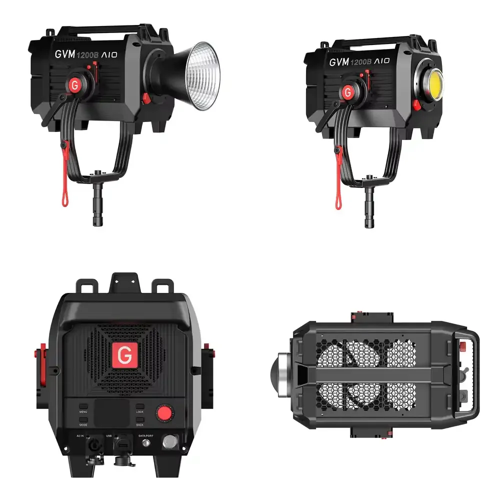 GVM SD1200B AIO 1200W Photography COB Bi-Color Point-Source LED COB Video Daylight Spotlight for Studio Continuous Light