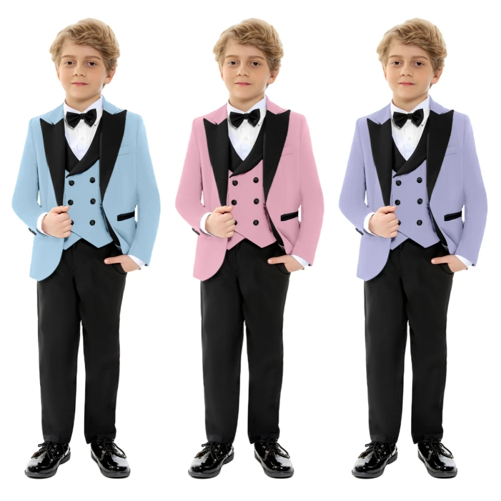 Popular High Quality 4 Pieces Set Conjuntos De Blaze Slim Fit Dresswear Suit Sets For School Activities Formal Occasions