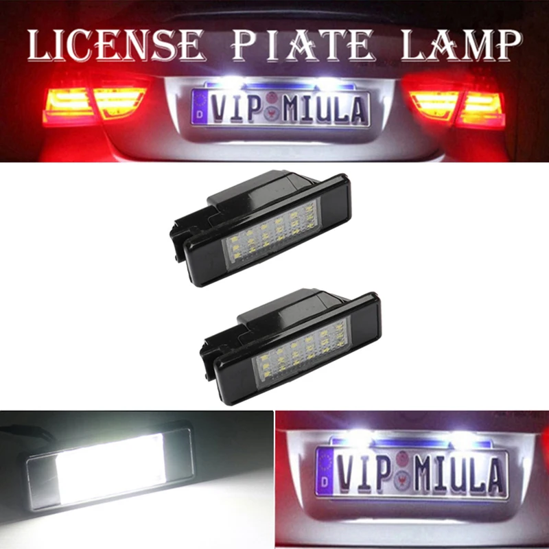 1/2PCS For  106 1007 207 307 308 3008 406 407 508 607 And  C2 C3 C4 C5 C6 C8 DS3 License Plate Number LED Light