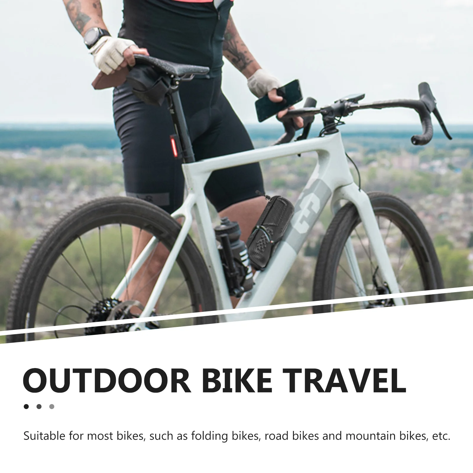 

Bike Frame Bag Zippered Design High Capacity Durable Outdoor Cycling Storage Pouch for Tools Repair and Accessories