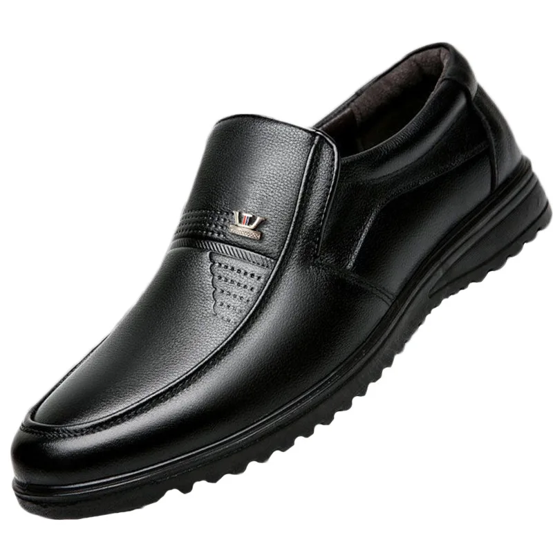 Men Loafers Slip on Autumn Brand Men's Casual Shoes Fashion Leather Shoes for Men Soft Bottom Business Leather Flat Shoes Man