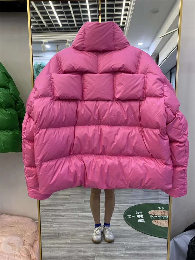 冬のヨーロッパファッション レディース ダウンジャケット 通勤 スタンドカラー 高級ジャケット