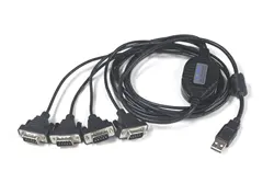 USB to 4-Port RS-232 Converter (FTDI Chip) USB V2.0 to DB9 RS232 Serial Cable Adapter