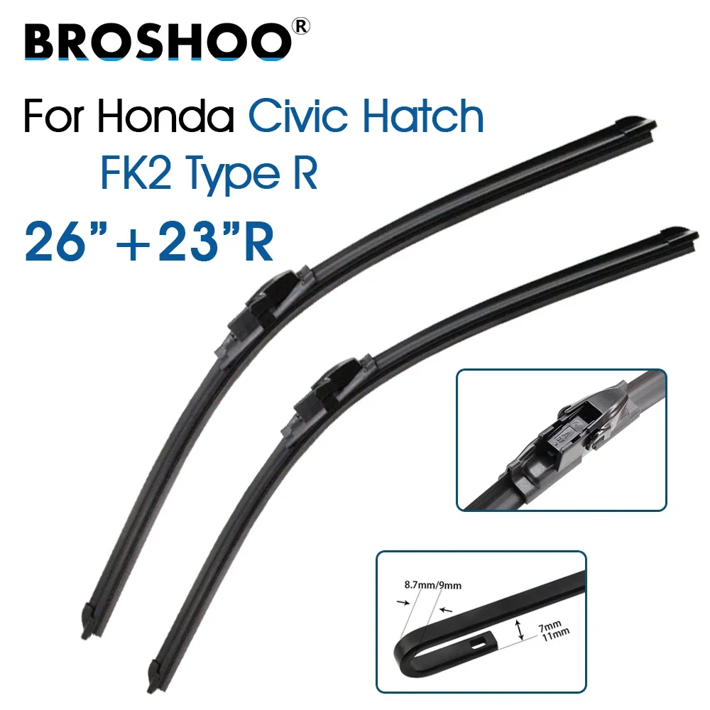 

Car Wiper Blade Front Window Windscreen Windshield Wipers For Honda CIVIC Hatch FK2 Type R 26"+23R" 2009-2011 Auto Accessories