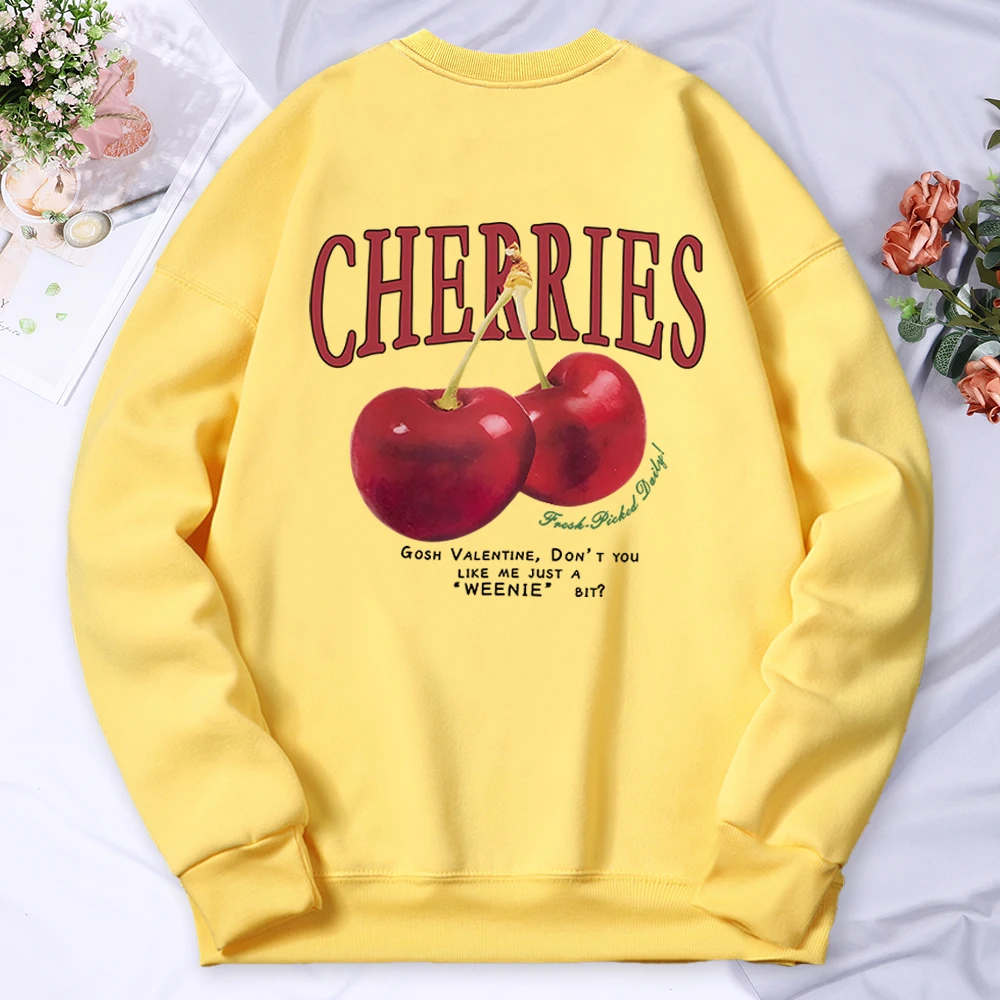 Cherries Cosh Valentine Funny Men Women Hoodie Fashion Crewneck Hoodies Comfortable Loose Sweatshirt Hip Hop Oversized Clothing