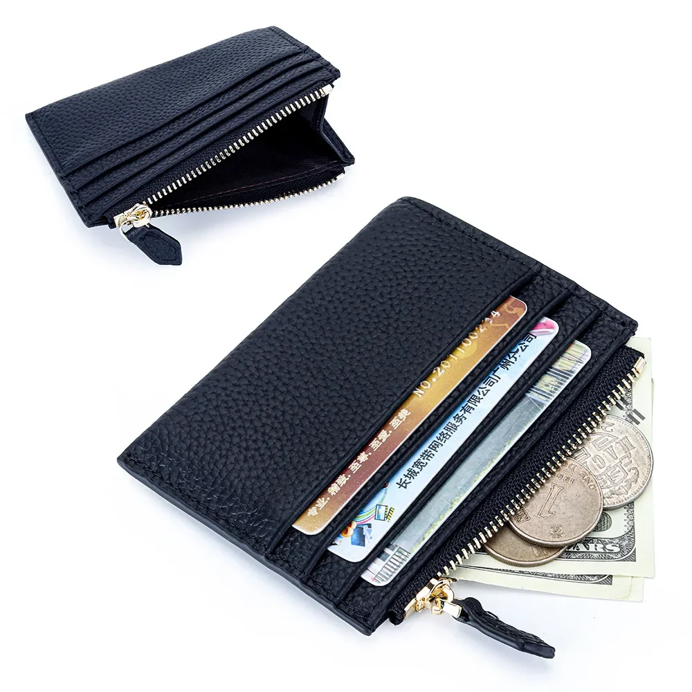 

Multi-functional Card Holder Zipper Coin Purse Women's Leather Driver's License 2-in-1 Bank Card Bag Compact Coin Pouch