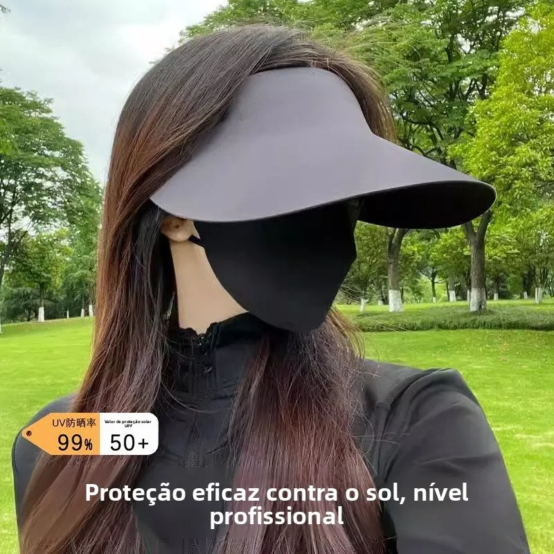 女性用日焼け止め帽子-大きなつば-空頂-自転車乗車用-防風-夏用-アウトドア-カジュアルスタイル-uvカットキャップ