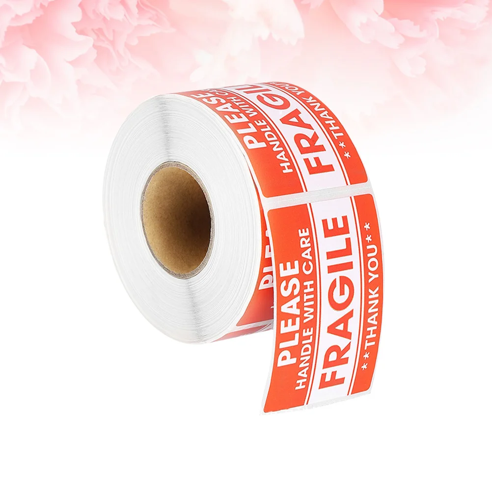 Adhesive Fragile Warning Stickers 500 Pcs Red Safety Labels for Shipping Delicate Goods Reliable Packaging Copper Plate Design