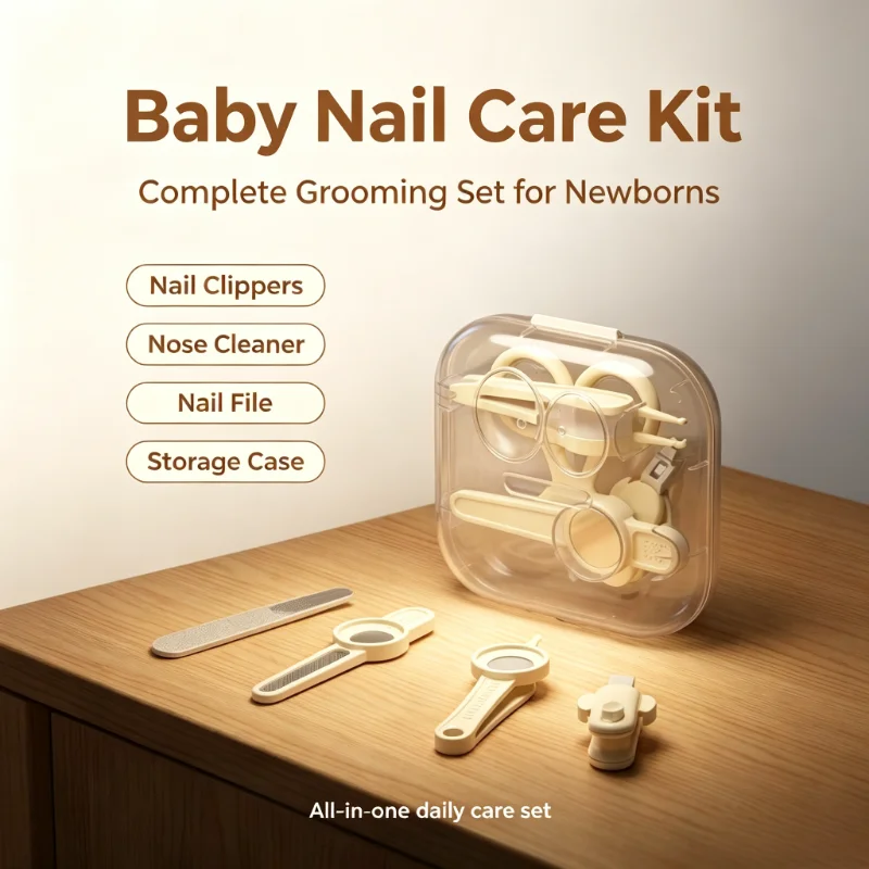 1Set Newborn Nail Trimmer Set Baby Safety Scissor Toddler File Gentle Care Kit Toddler Nail File Baby Essentials
