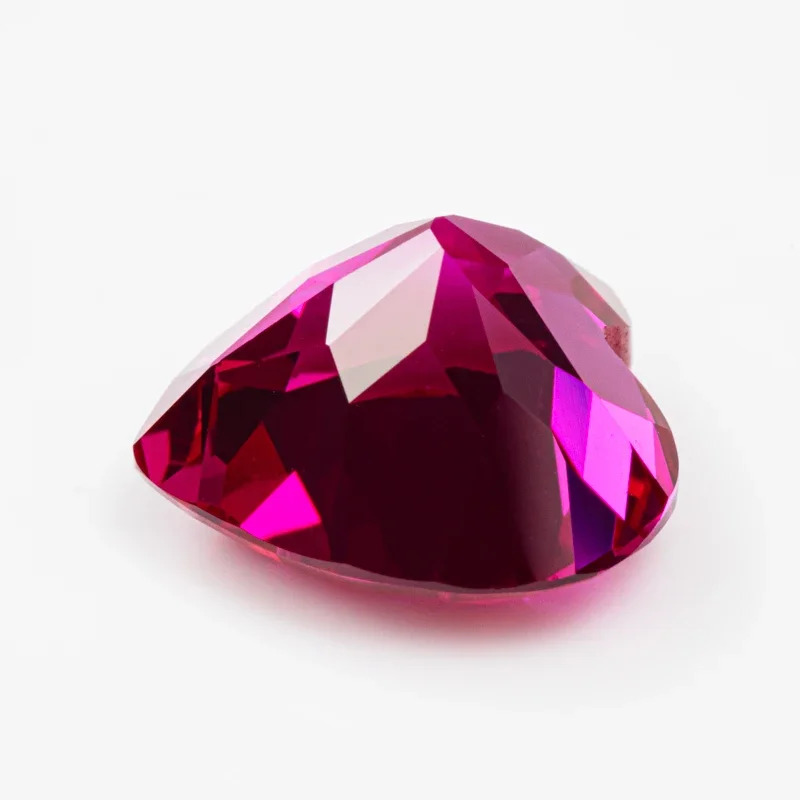 Lab Grown Ruby Heart Shape Rubellite Color VVS1 Stone For Charms Diy Jewelry Making Earrings Material Selectable AGL Certificate