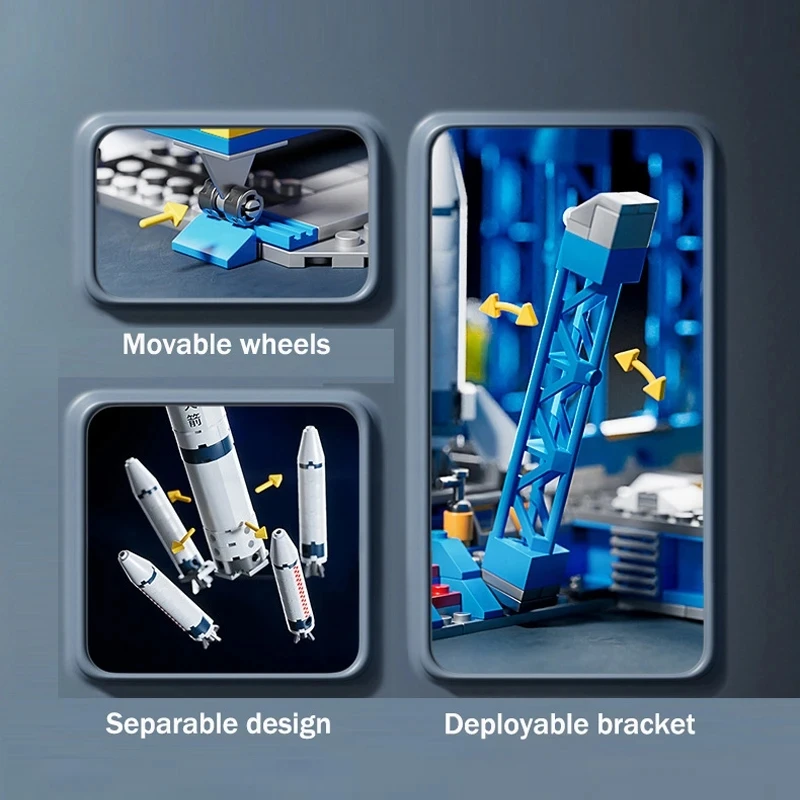 Klocki do budowy modelu lądownika księżycowego w centrum startowym statek kosmiczny figurki rakiet wahadłowych klocki