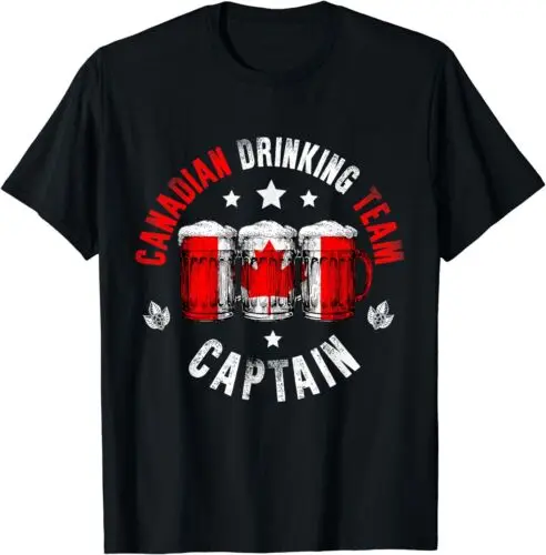 NEW LIMITED Drink Beer Canada Flag Funny Drinking Canadian T-Shirt - MADE IN USA