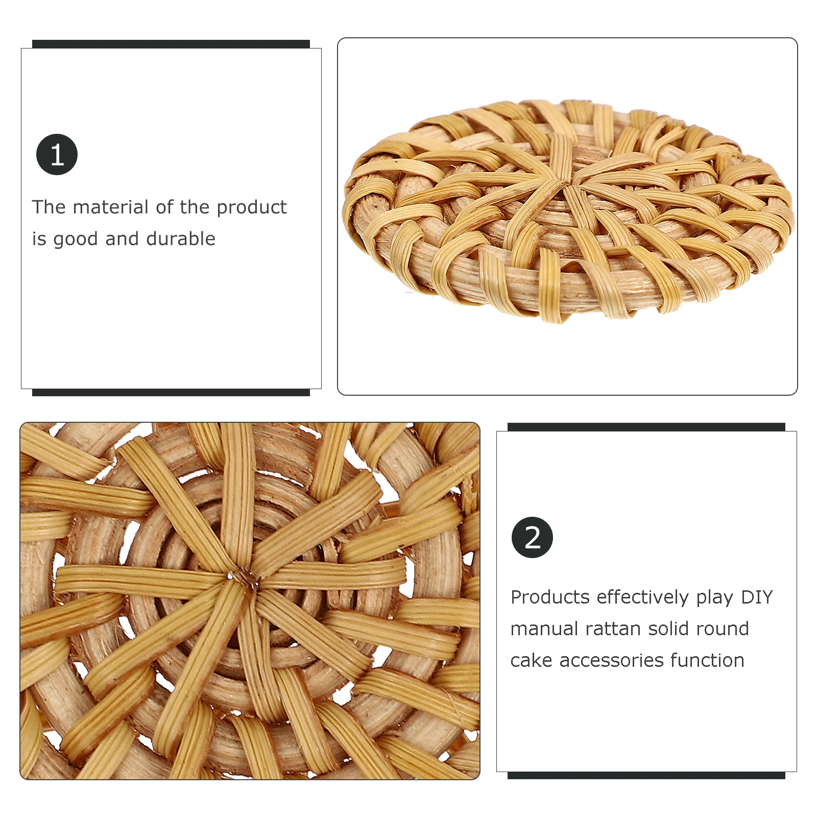 

6Pcs Rattan Woven Charms Decorative Round Durable Simple DIY Jewelry Pendant Accessories for Earrings Rattan Woven Charms