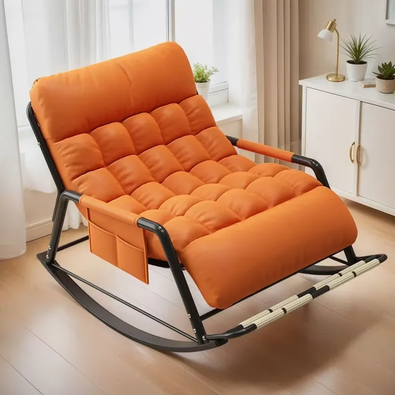 L Shaped Recliner Adult Leisure Rocking Chair Home Balcony Lazy Sofa for Lunch Break New