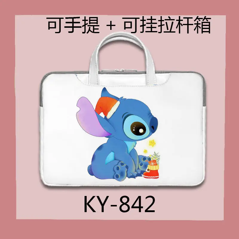 Disney Cartoon Cute Lilo Stitch Portable Large Capacity Laminated Computer Bag Exquisite Tablet Lightweight Simple Storage Bag