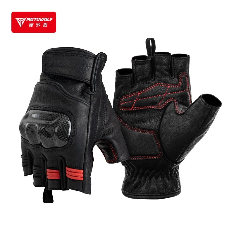 

Half finger Leather Motorbike Motorcycle Gloves For Man Summer Moto Gloves Guantes Para Motos Gants Moto Homme Carbon fiber