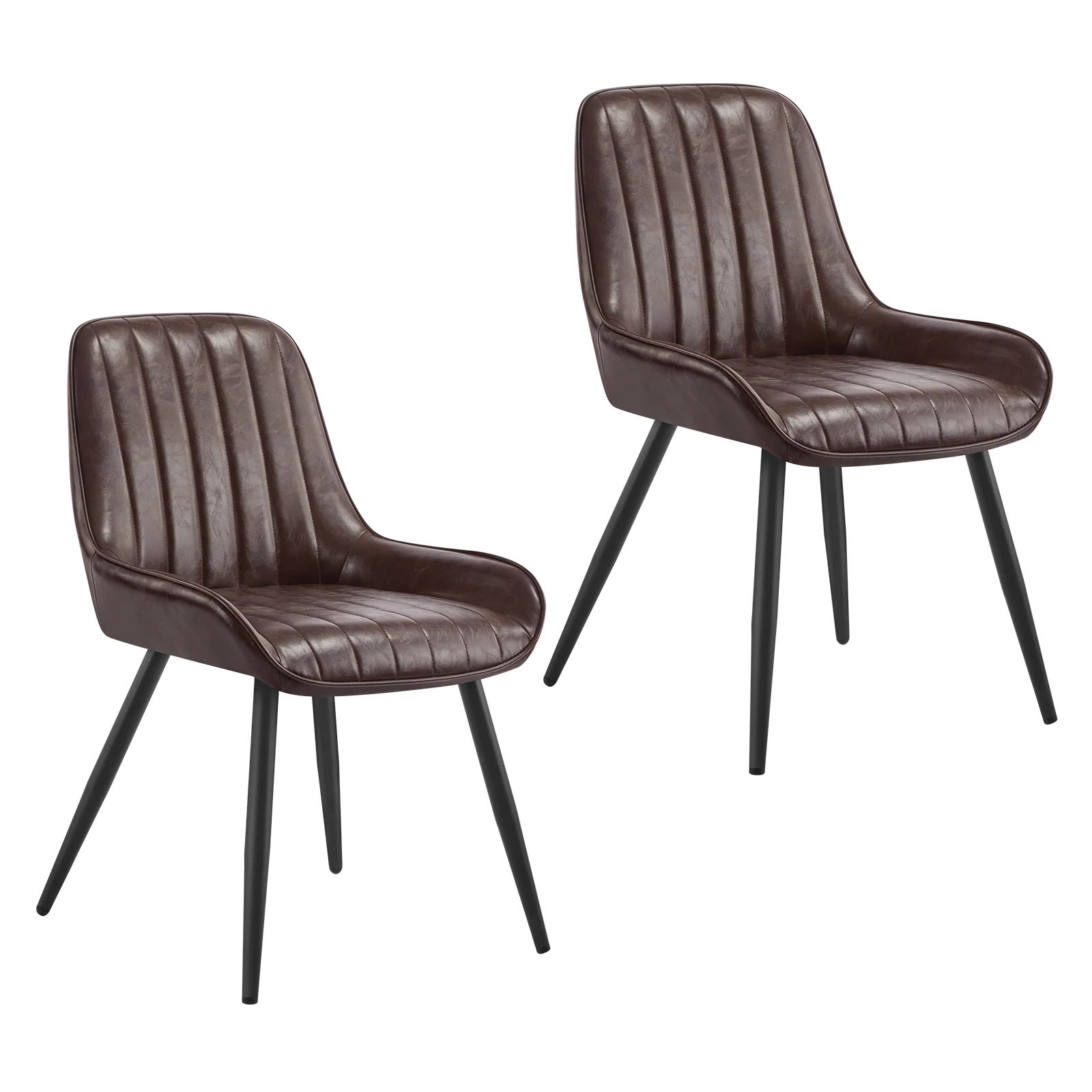 Lestarain 2PCS Dining Chairs Kitchen Counter Chairs with Backrest Metal Legs Upholstered for Living Room Kitchen