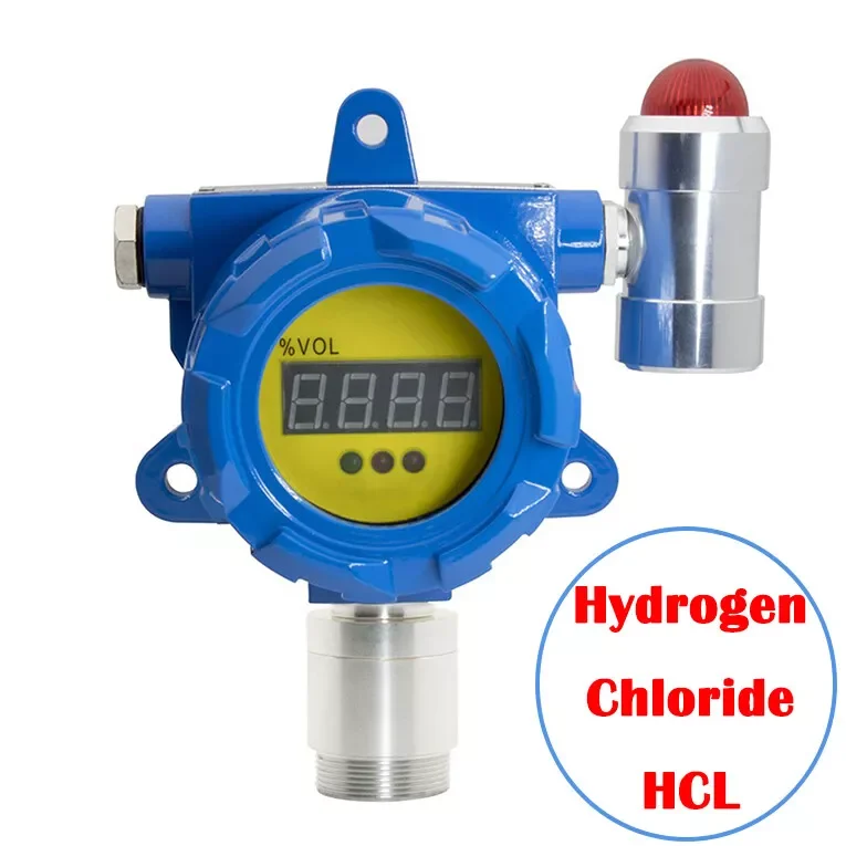 HCL Gas Monitor Hydrogen Chloride Detector Fixed Gas Tester Meter with 0-20ppm Resolution 0.001/0.1ppm L-alarm  5ppm