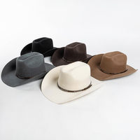 Autumn and winter new fashion 100% wool western cowboy hat all simple top hat warm concave shape top hat tide