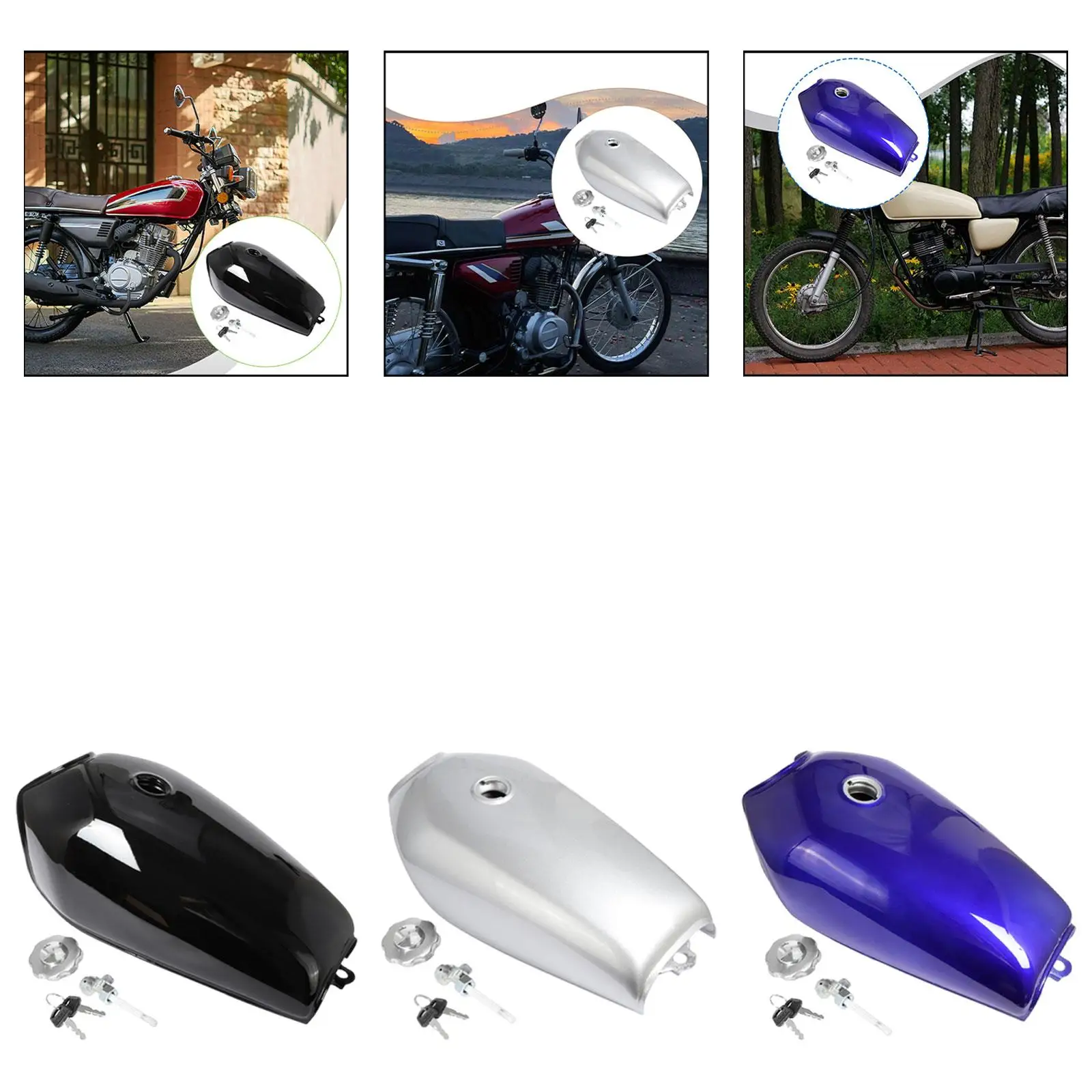 

Premium Iron Fuel Tank Replacement Compact Sturdy Motorcycle Accessory for CG125 Motorbike