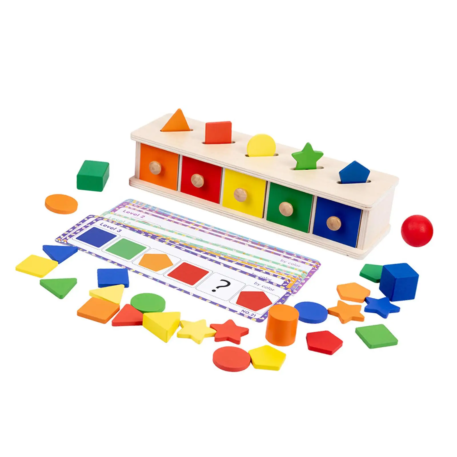 Montessori Toys Object Permanence Box with Drawer Hand Eye Coordination Toys