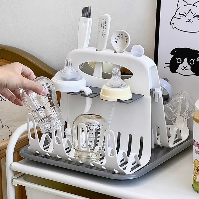 

Baby Bottle Drying Rack Portable Cleaning Dryer Bottle Dryer Storage Holder for Feeding Bottles Accessories Drain Tray Water Cup