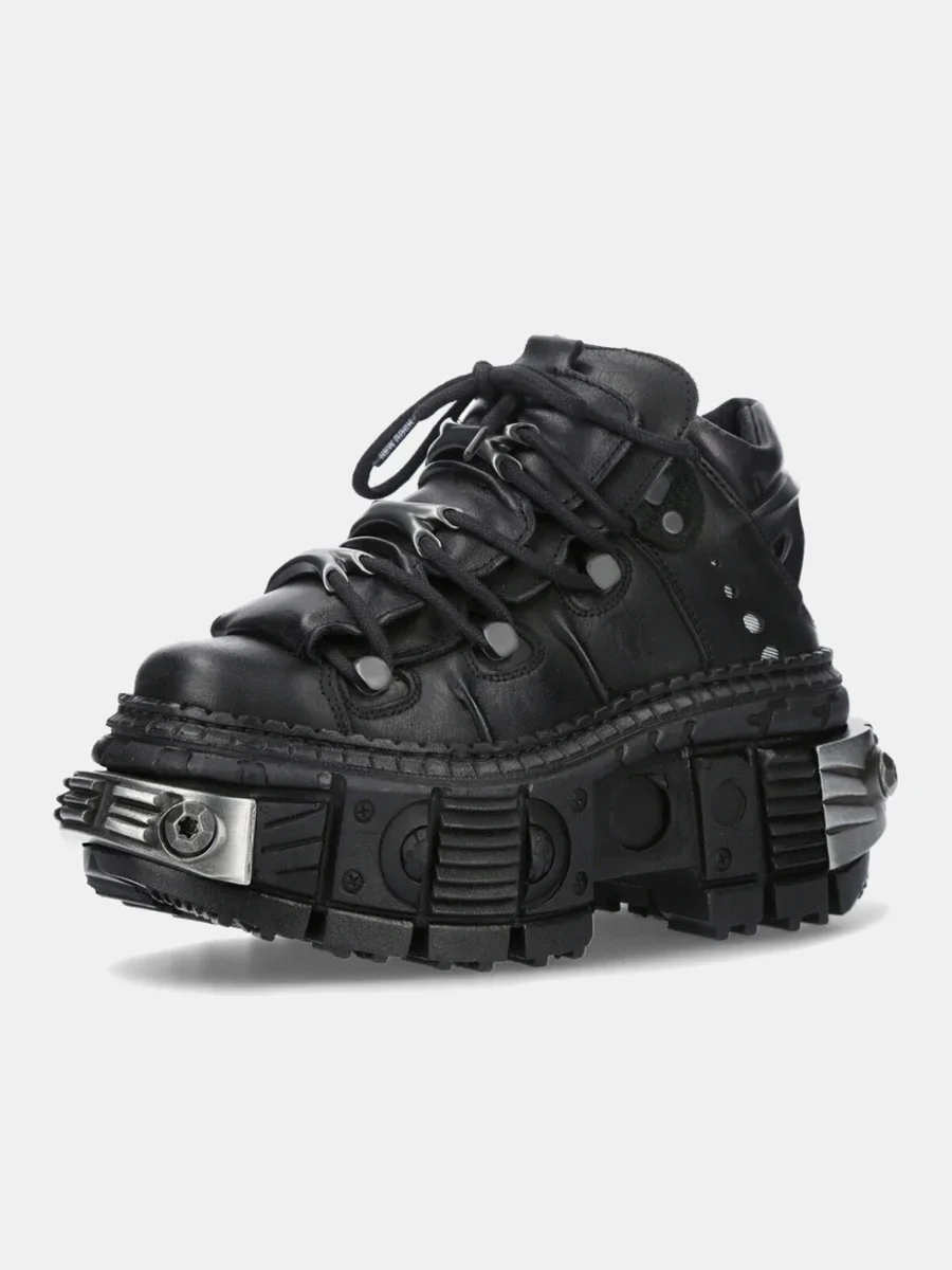 2026 New Fashion Retro Tank-Soled Shoes Metal High-Top Shoes Thick-Soled Real Leather Shoes Punk Platform Style Shoes Women/men