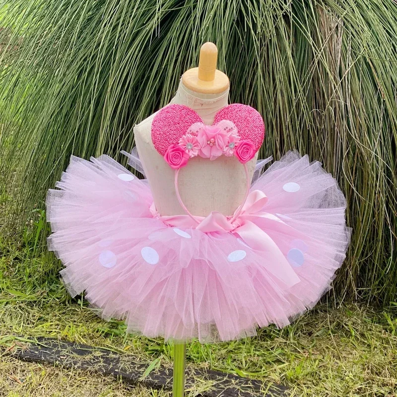 Baby Meisjes Roze Minnie Tutu Rok Outfit voor Kinderen Stippen Prinses Kostuums voor Verjaardagsfeestje Peuter Meisje Pluizige Tutu's @0Z*