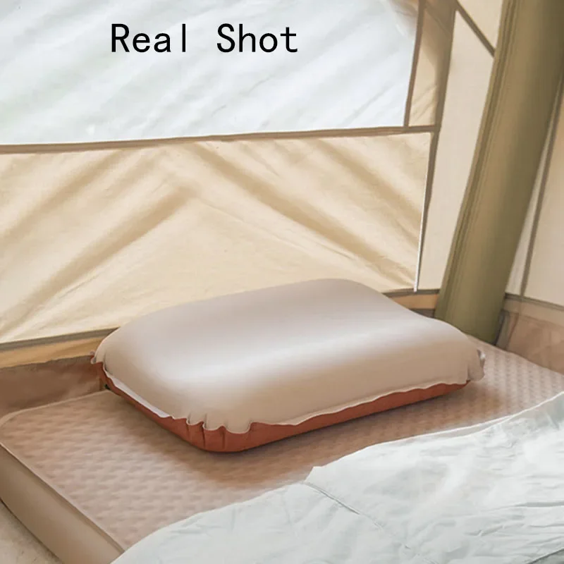 Inflatable Camping Pillow Ultra Light Neck Waist Support Ergonomic Portable Travel Pillow Outdoor Hiking Backpack Pillow