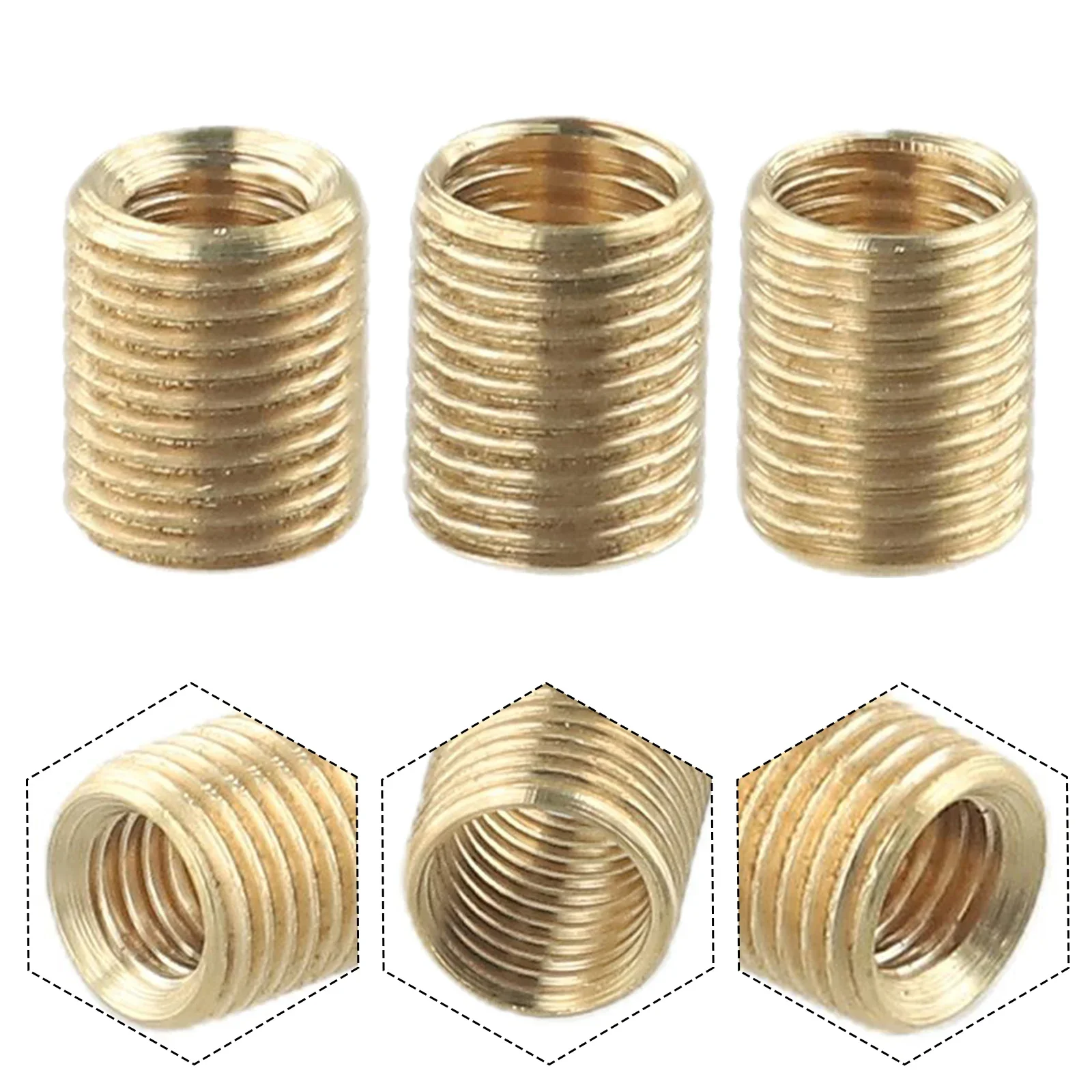 3pcs Gear Shift Knob Head Thread Adapter Alloy Nuts Insert Kit Size: M10x1.5/M10x1.25/M8x1.25 Applicable To M12x1.25 Shift Knob