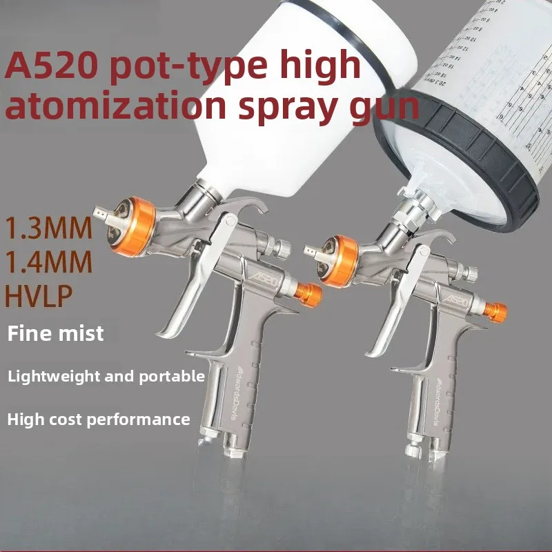 A520 Air Spray Gun High Atomization Gravity Feed for Auto Paint Furniture Coating Waterborne HVLP