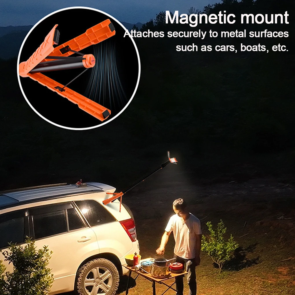 

Светодиодный рабочий фонарь со штативом, складной держатель, подвесной крючок для лампы, 4 режима, IP65, водонепроницаемый внешний аккумулятор для рыбалки на открытом воздухе