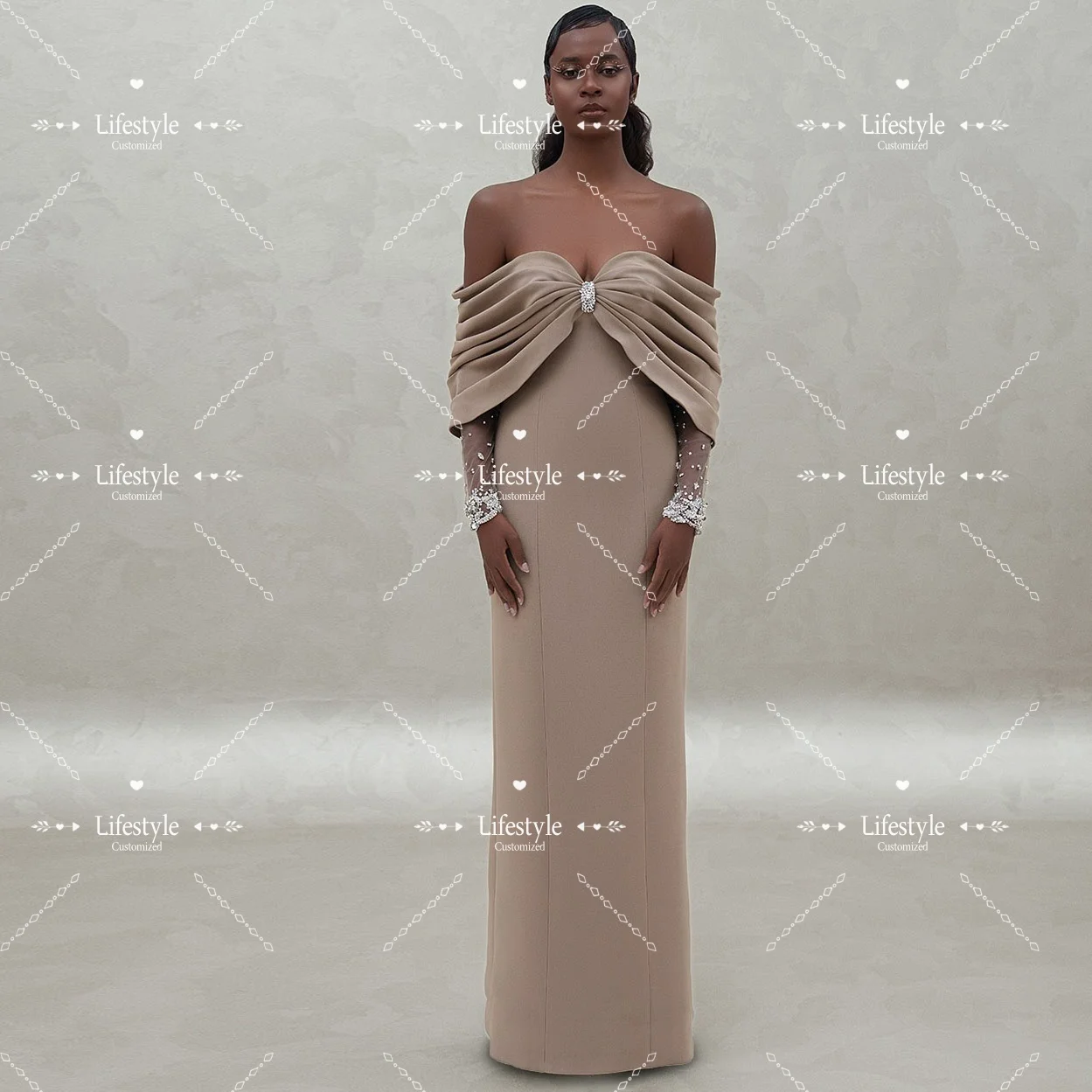 

Customized Strapless Classic Prom Dresses 2025 With Appliques Crystal Evening Dress Floor-Length for Formal Party Gown